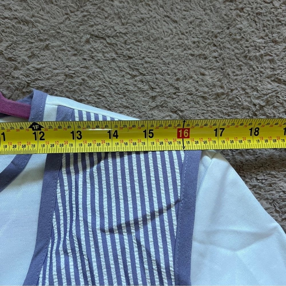 NWOT Vintage TAG‎ 80's Striped Padded Shoulder Shirt Unisex Size M - Picture 3 of 9